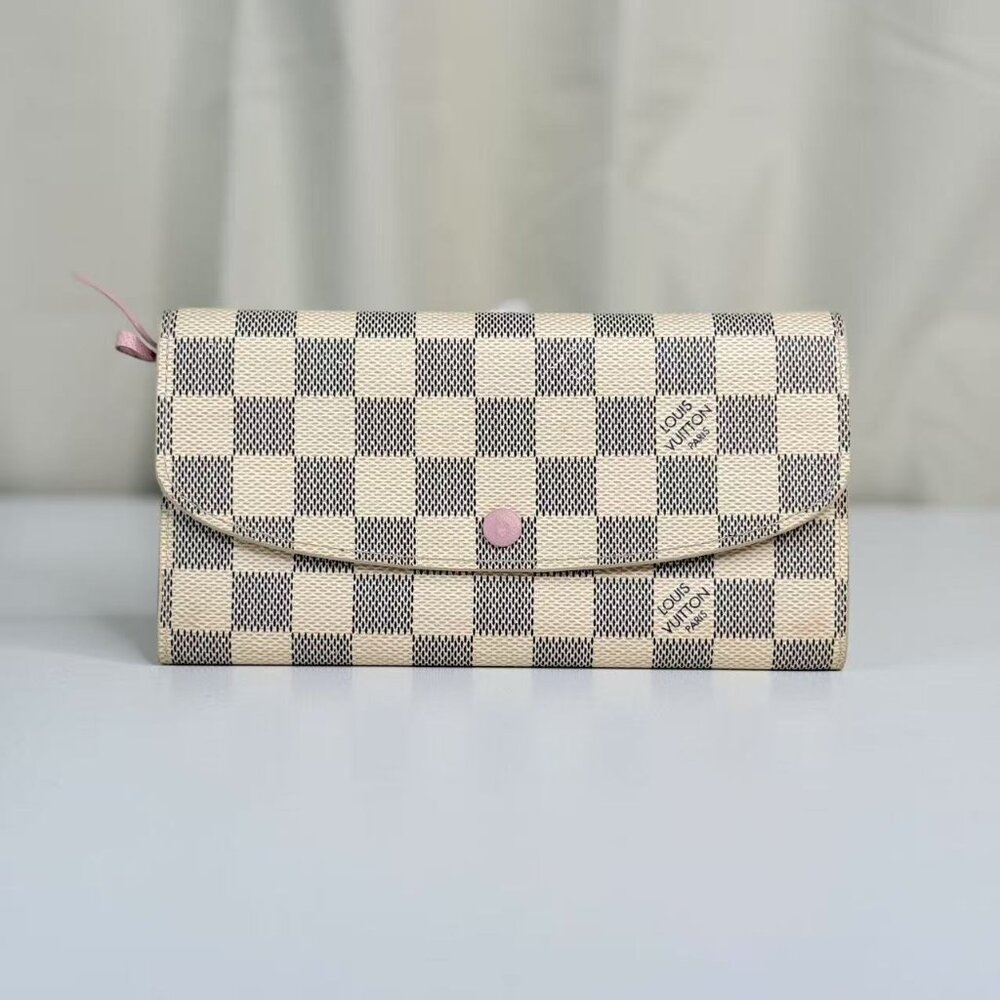 Louis Vuitton Damier Azur Wallet with Classic Checkerboard Design